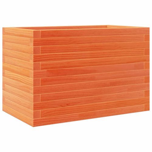 Jardinière cire marron 70x40x45,5 cm bois de pin massif - Photo n°2; ?>