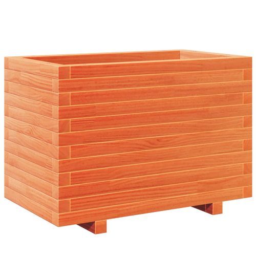 Jardinière cire marron 70x40x49,5 cm bois de pin massif - Photo n°2; ?>