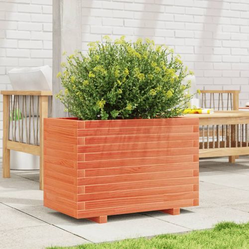 Jardinière cire marron 70x40x49,5 cm bois de pin massif - Photo n°3; ?>