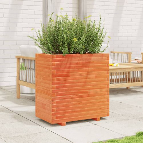 Jardinière cire marron 70x40x72 cm bois de pin massif - Photo n°3; ?>