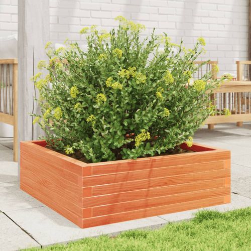 Jardinière cire marron 70x70x23 cm bois de pin massif - Photo n°3; ?>