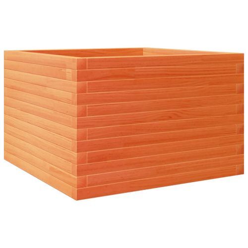 Jardinière cire marron 70x70x45,5 cm bois de pin massif - Photo n°2; ?>