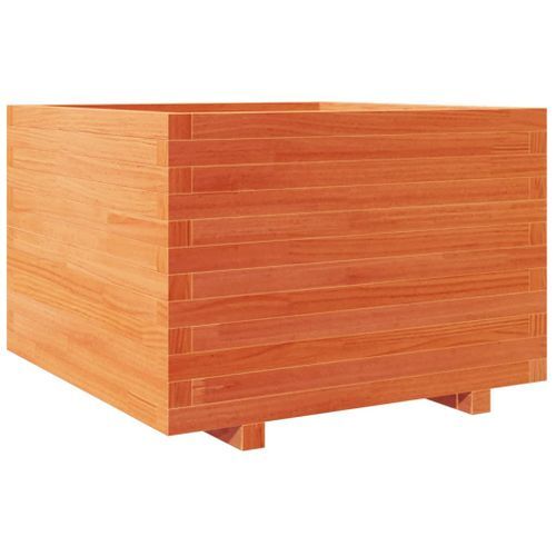 Jardinière cire marron 70x70x49,5 cm bois de pin massif - Photo n°2; ?>