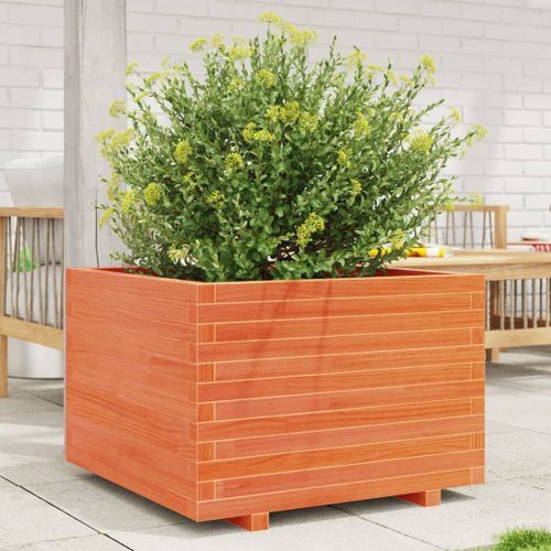 Jardinière cire marron 70x70x49,5 cm bois de pin massif - Photo n°3; ?>