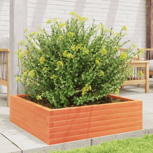 Jardinière cire marron 80x80x23 cm bois de pin massif - Photo n°3; ?>