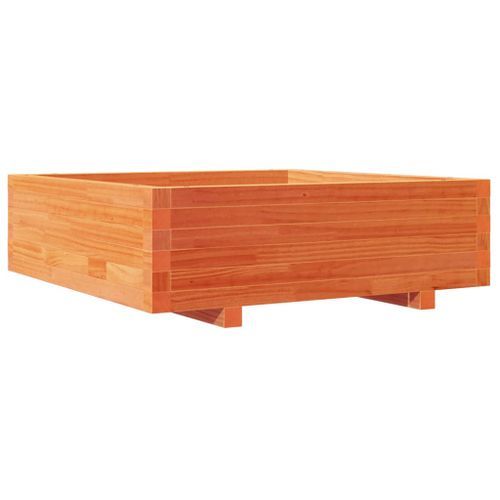 Jardinière cire marron 80x80x26,5 cm bois de pin massif - Photo n°2; ?>