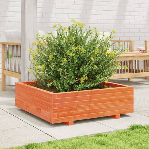 Jardinière cire marron 80x80x26,5 cm bois de pin massif - Photo n°3; ?>