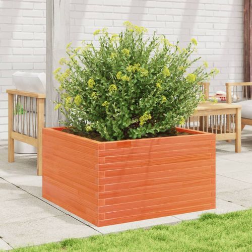 Jardinière cire marron 80x80x45,5 cm bois de pin massif - Photo n°3; ?>