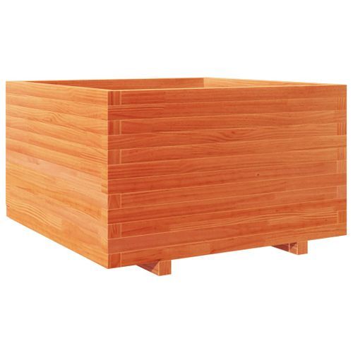 Jardinière cire marron 80x80x49,5 cm bois de pin massif - Photo n°2; ?>