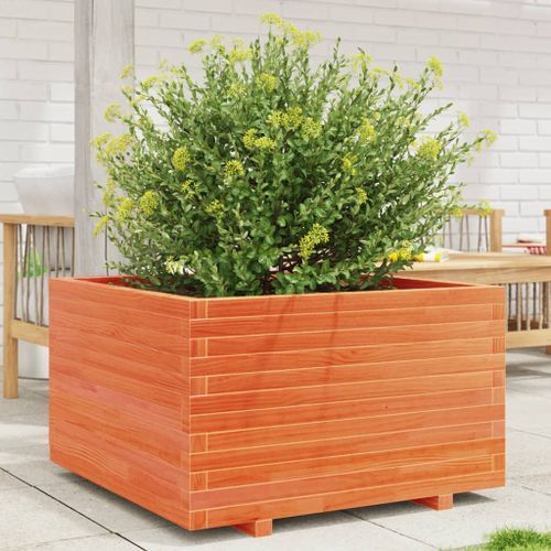 Jardinière cire marron 80x80x49,5 cm bois de pin massif - Photo n°3; ?>