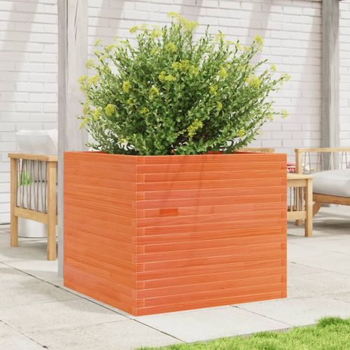 Jardinière cire marron 80x80x68,5 cm bois de pin massif - Photo n°3; ?>