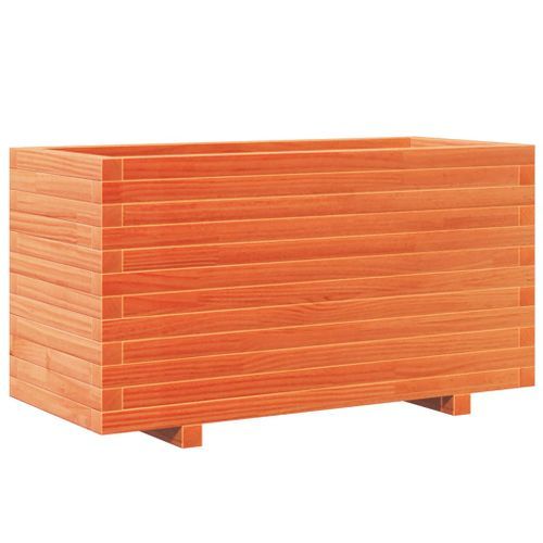 Jardinière cire marron 90x40x49,5 cm bois de pin massif - Photo n°2; ?>