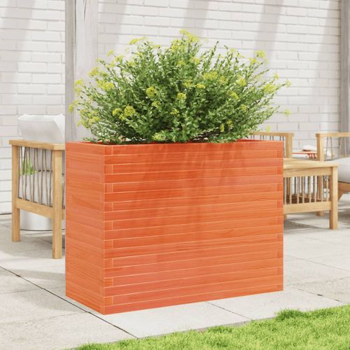 Jardinière cire marron 90x40x68,5 cm bois de pin massif - Photo n°3; ?>