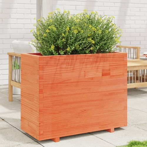 Jardinière cire marron 90x40x72,5 cm bois de pin massif - Photo n°3; ?>