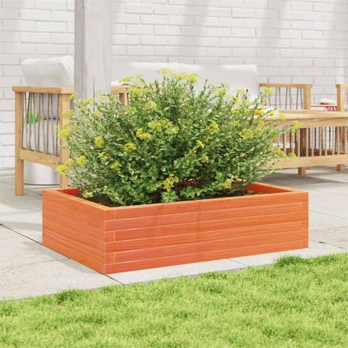 Jardinière cire marron 90x60x23 cm bois de pin massif - Photo n°3; ?>