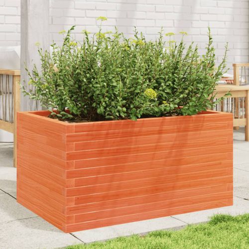 Jardinière cire marron 90x60x45,5 cm bois de pin massif - Photo n°3; ?>