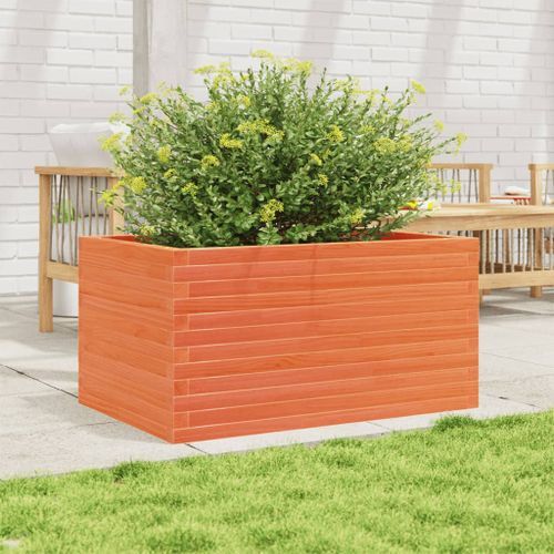 Jardinière cire marron 90x60x46 cm bois de pin massif - Photo n°3; ?>