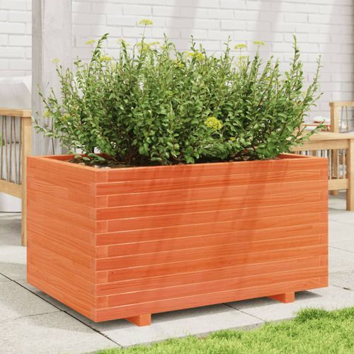 Jardinière cire marron 90x60x49,5 cm bois de pin massif - Photo n°3; ?>