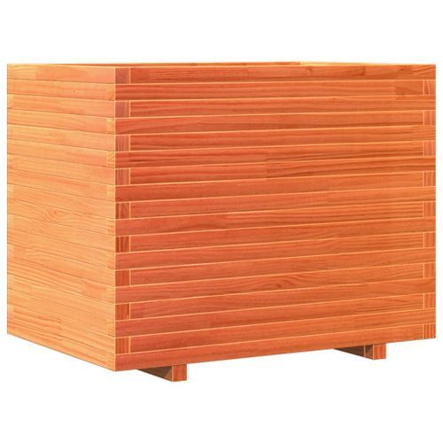 Jardinière cire marron 90x60x72,5 cm bois de pin massif - Photo n°2; ?>