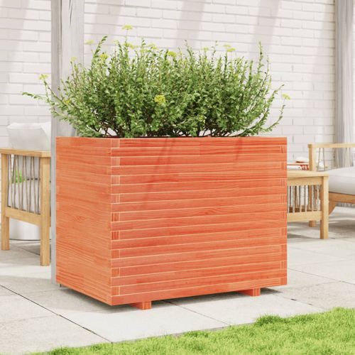 Jardinière cire marron 90x60x72,5 cm bois de pin massif - Photo n°3; ?>