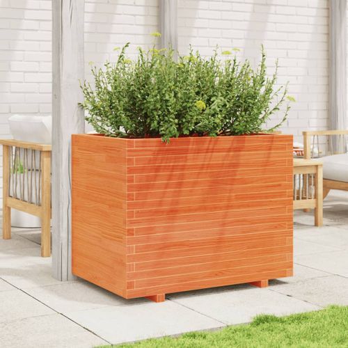 Jardinière cire marron 90x60x72 cm bois de pin massif - Photo n°3; ?>