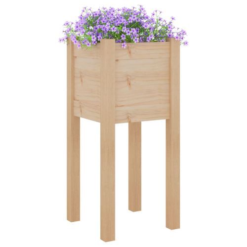 Jardinière d'extérieur 31x31x70 cm bois de pin massif - Photo n°3; ?>