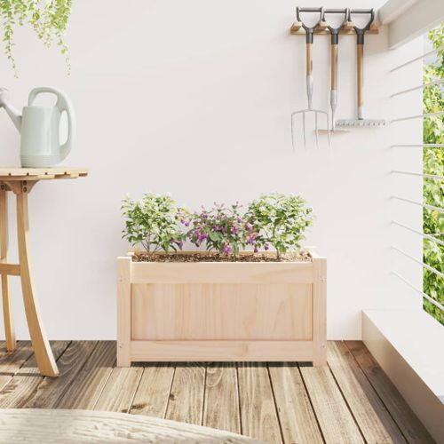 Jardinière d'extérieur 60x31x31 cm bois de pin massif - Photo n°3; ?>