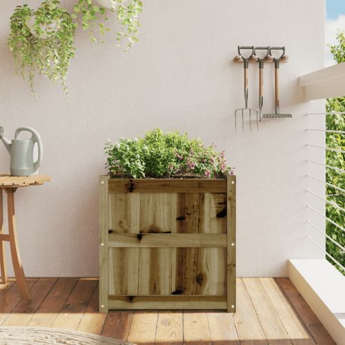 Jardinière d'extérieur 60x60x60 cm bois de pin imprégné - Photo n°3; ?>