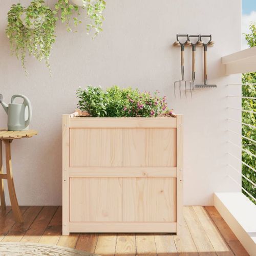 Jardinière d'extérieur 70x70x70 cm bois de pin massif - Photo n°3; ?>