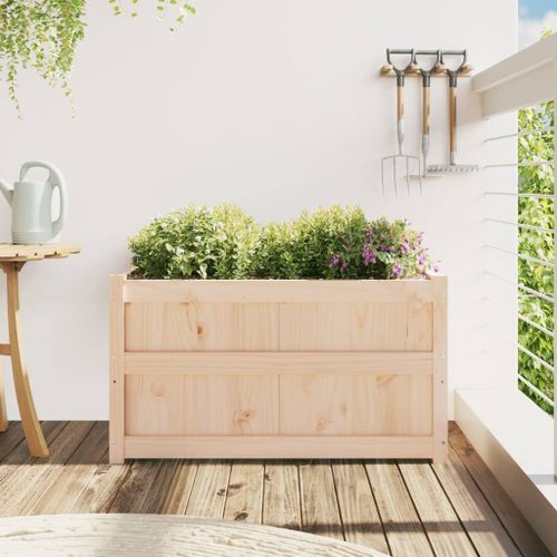 Jardinière d'extérieur 90x50x50 cm bois de pin massif - Photo n°3; ?>