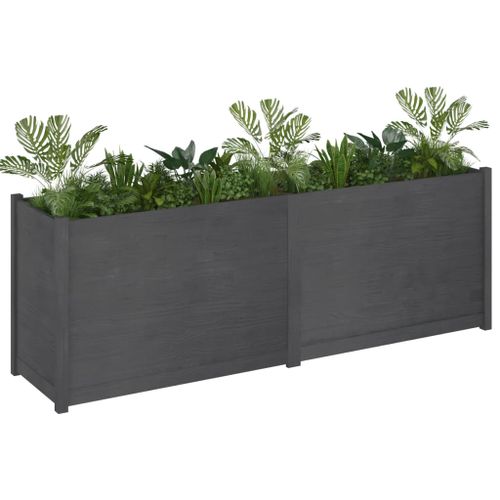 Jardinière d'extérieur Gris 200x50x70 cm Bois de pin massif - Photo n°3; ?>