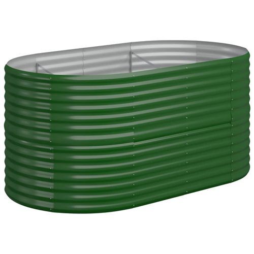 Jardinière de jardin Acier enduit de poudre 152x80x68 cm Vert - Photo n°2; ?>