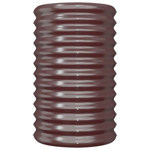 Jardinière de jardin Acier enduit de poudre 40x40x68 cm Marron - Photo n°3; ?>