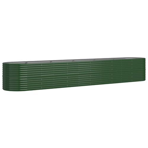 Jardinière de jardin Acier enduit de poudre 440x80x68 cm Vert - Photo n°2; ?>