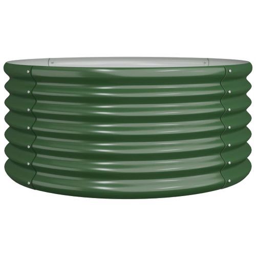 Jardinière de jardin Acier enduit de poudre 80x80x36 cm Vert - Photo n°2; ?>