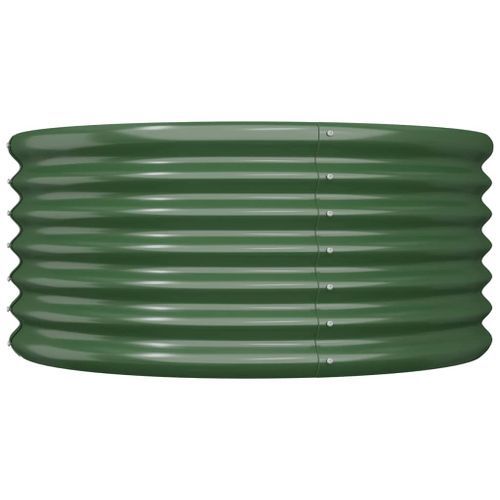 Jardinière de jardin Acier enduit de poudre 80x80x36 cm Vert - Photo n°3; ?>