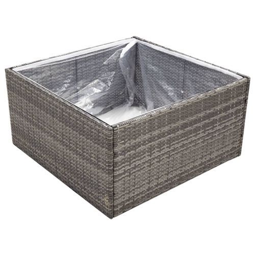 Jardinière Gris 80x80x40 cm Résine tressée - Photo n°3; ?>