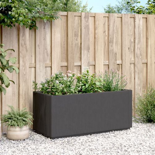 Jardinière gris foncé 80x36x35 cm PP - Photo n°3; ?>