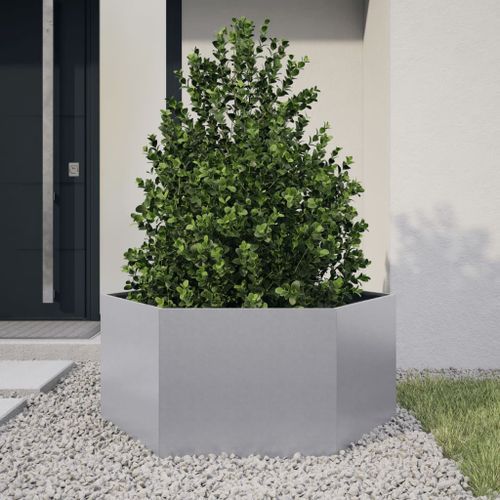 Jardinière hexagone 104x90x45 cm acier galvanisé - Photo n°2; ?>