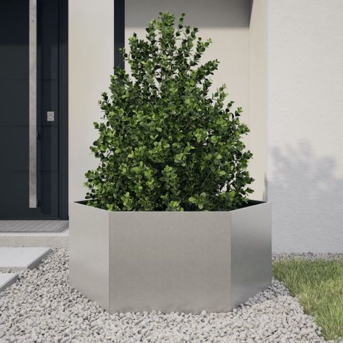 Jardinière hexagone 104x90x45 cm acier inoxydable - Photo n°2; ?>