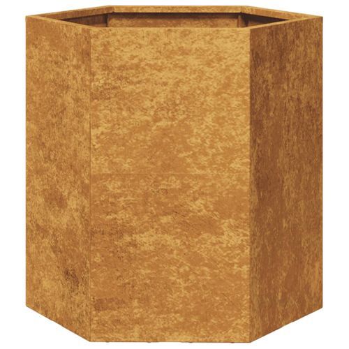 Jardinière hexagone 46x40x45 cm acier corten - Photo n°2; ?>