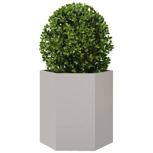 Jardinière hexagone 46x40x45 cm acier inoxydable - Photo n°3; ?>