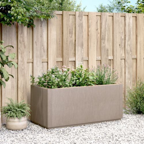 Jardinière marron clair 80x36x35 cm PP - Photo n°3; ?>