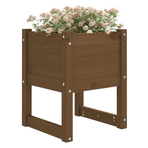 Jardinière Marron miel 40x40x52,5 cm Bois massif de pin - Photo n°3; ?>