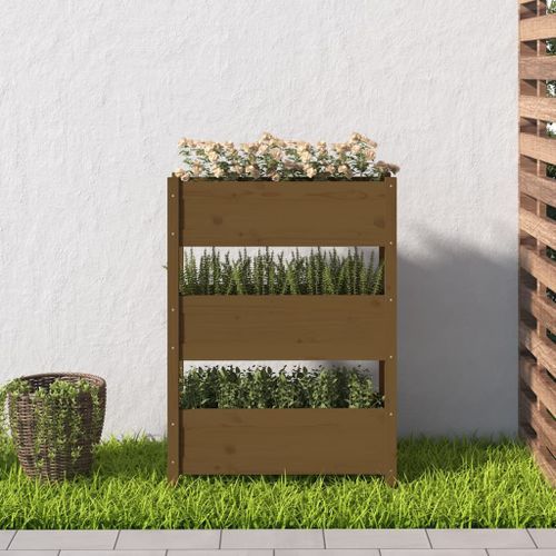 Jardinière Marron miel 77x25x104,5 cm Bois massif de pin - Photo n°3; ?>