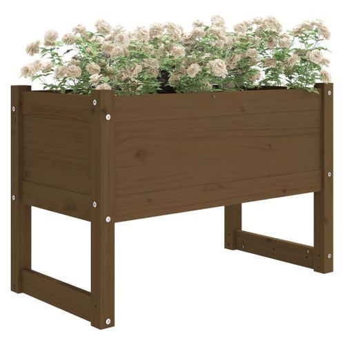 Jardinière Marron miel 78x40x52 cm Bois massif de pin - Photo n°3; ?>