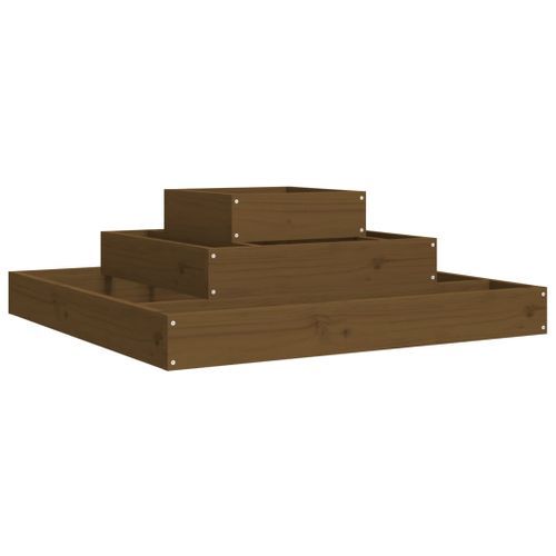 Jardinière Marron miel 80x80x27 cm Bois massif de pin - Photo n°2; ?>