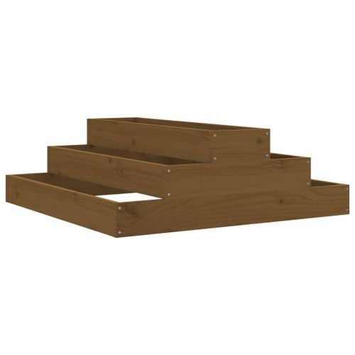 Jardinière Marron miel 80x80x27 cm Bois massif de pin - Photo n°2; ?>