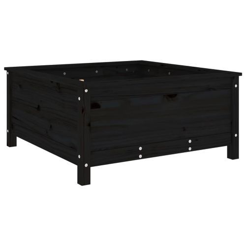 Jardinière noir 82,5x82,5x39 cm bois massif de pin - Photo n°2; ?>