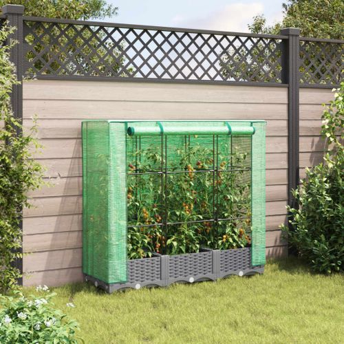 Jardinière surélevée avec housse aspect rotin 120x40x123 cm - Photo n°3; ?>